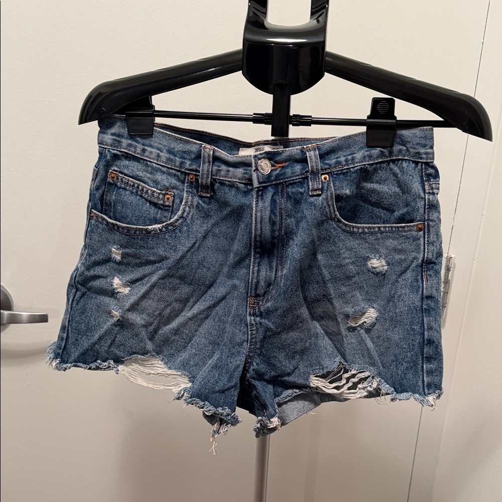 Ardene Blue Distressed Jean Shorts